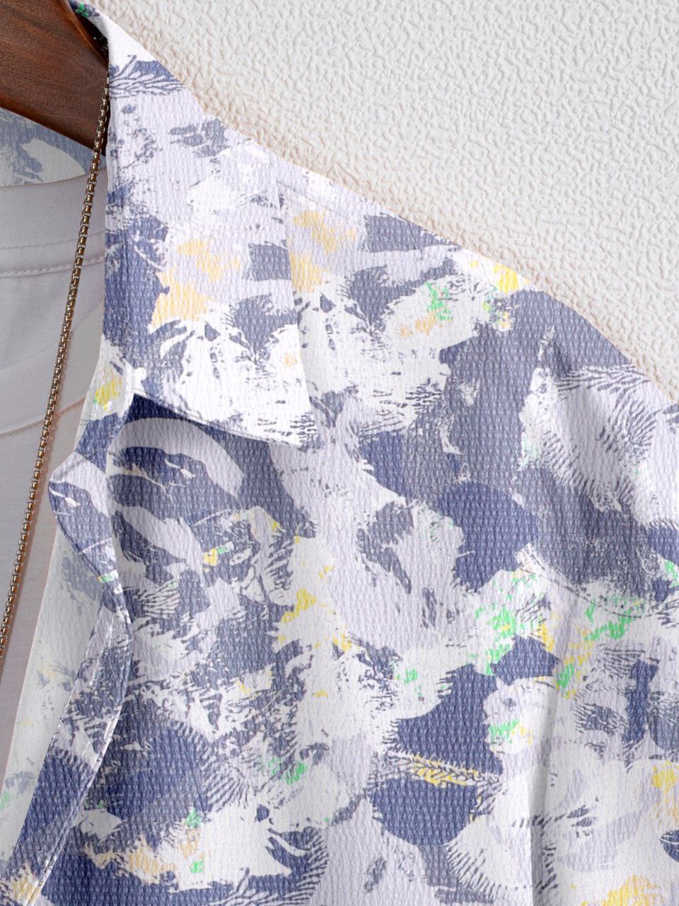 🍁 SUPERB IMPORTED POP CORN FABRIC FANCY HALF SLEEVE PRINTER SHIRT 🍁