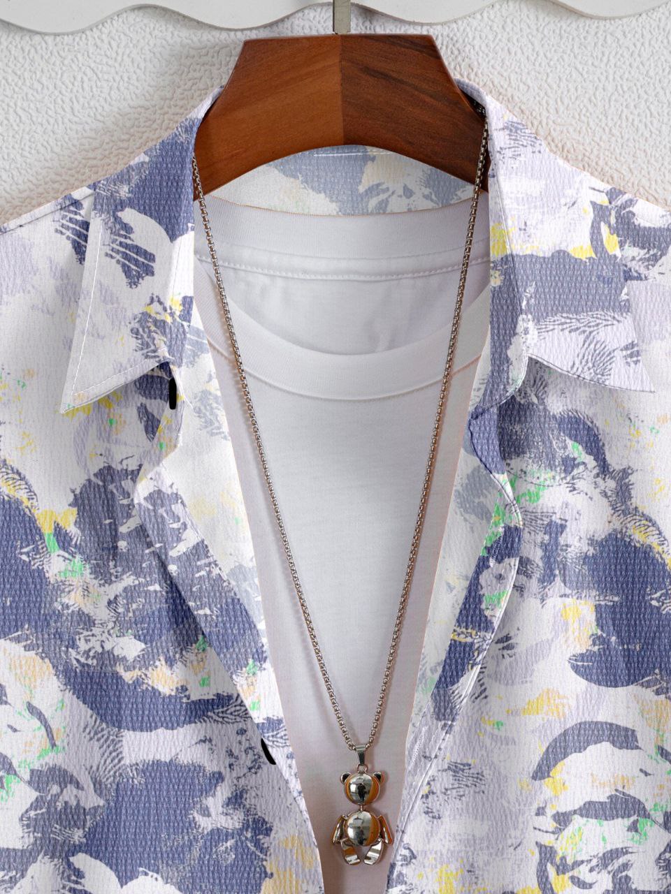 🍁 SUPERB IMPORTED POP CORN FABRIC FANCY HALF SLEEVE PRINTER SHIRT 🍁