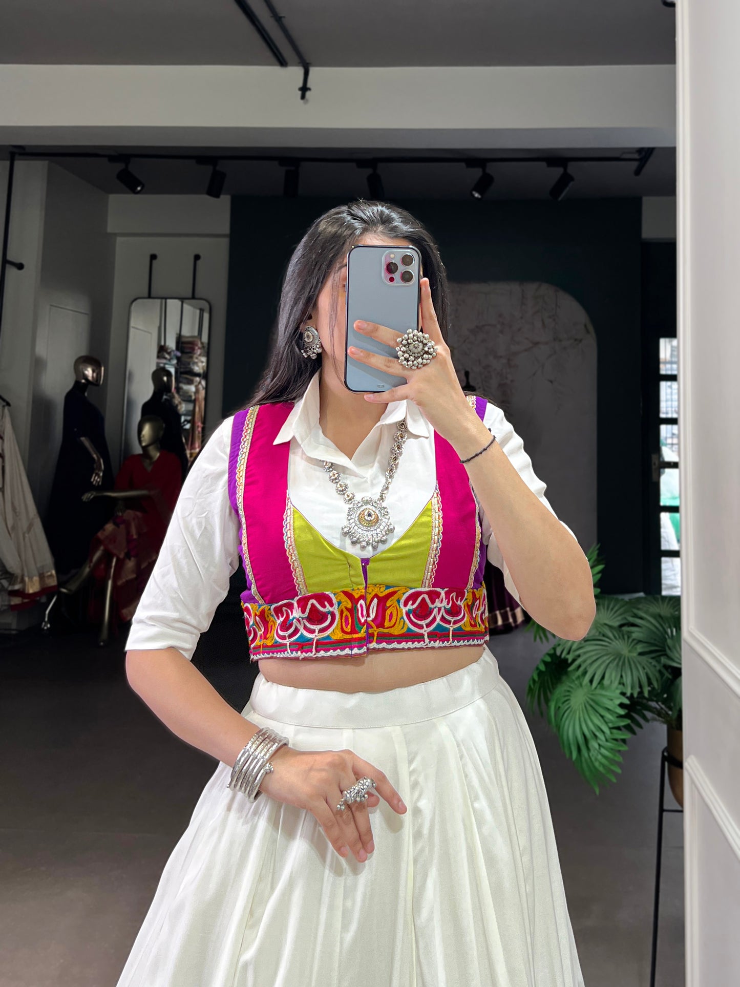 Multi Color Patch Work With Lace Touch Up Rayon Ghaghra Choli