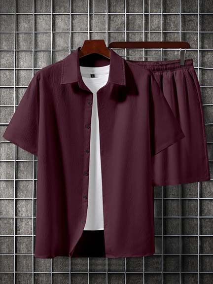 Stylish casual Pop Corn-Fabric SHIRT AND SHORTS