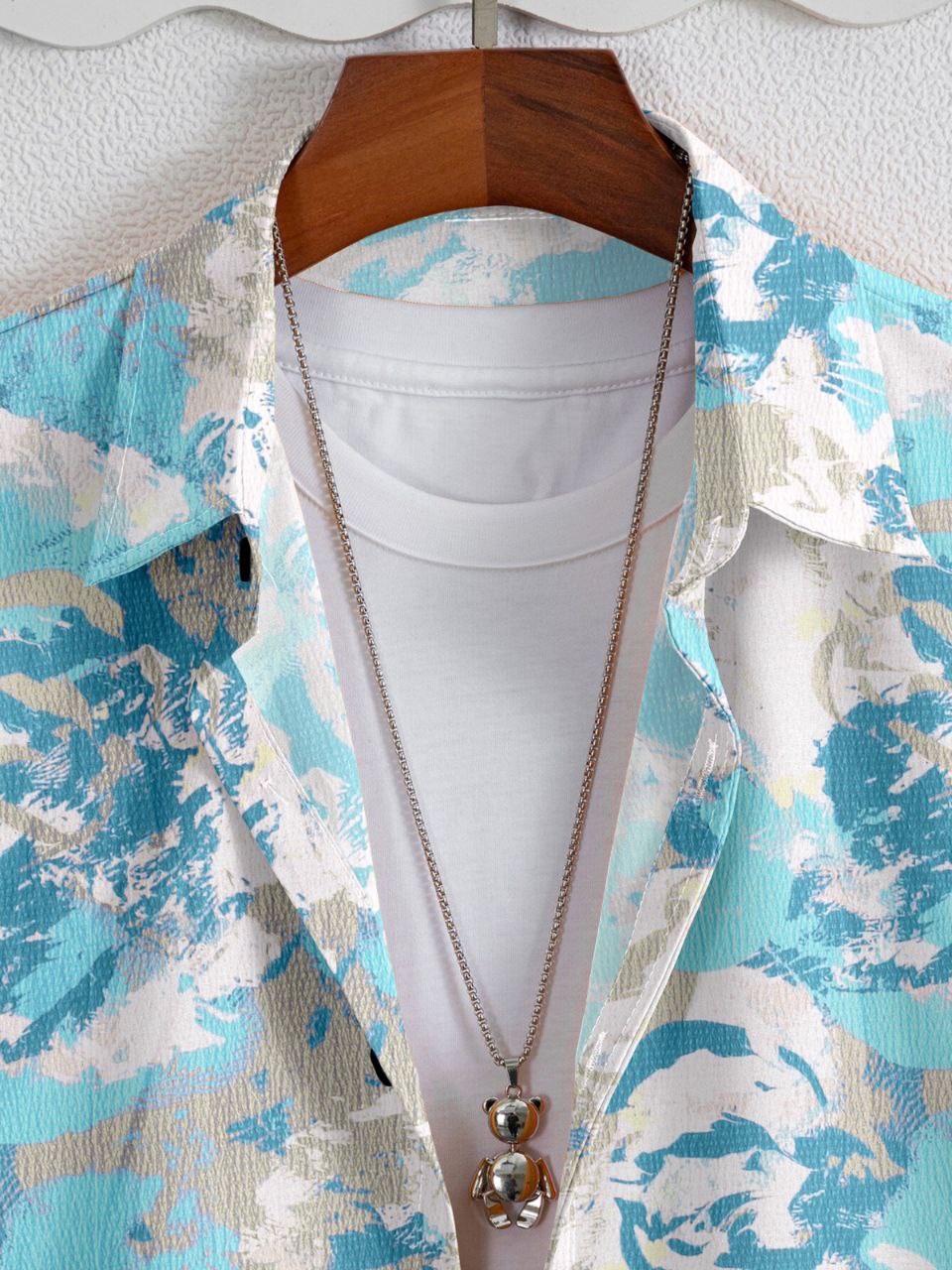 🍁 SUPERB IMPORTED POP CORN FABRIC FANCY HALF SLEEVE PRINTER SHIRT 🍁