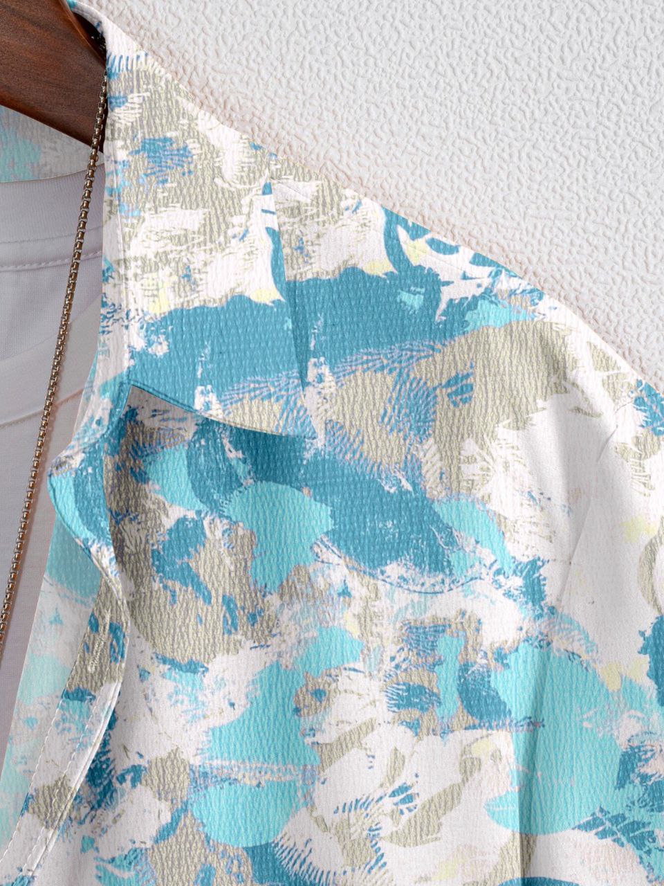 🍁 SUPERB IMPORTED POP CORN FABRIC FANCY HALF SLEEVE PRINTER SHIRT 🍁