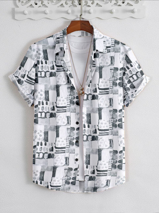 🍁 SUPERB IMPORTED POP CORN FABRIC FANCY HALF SLEEVE PRINTER SHIRT 🍁